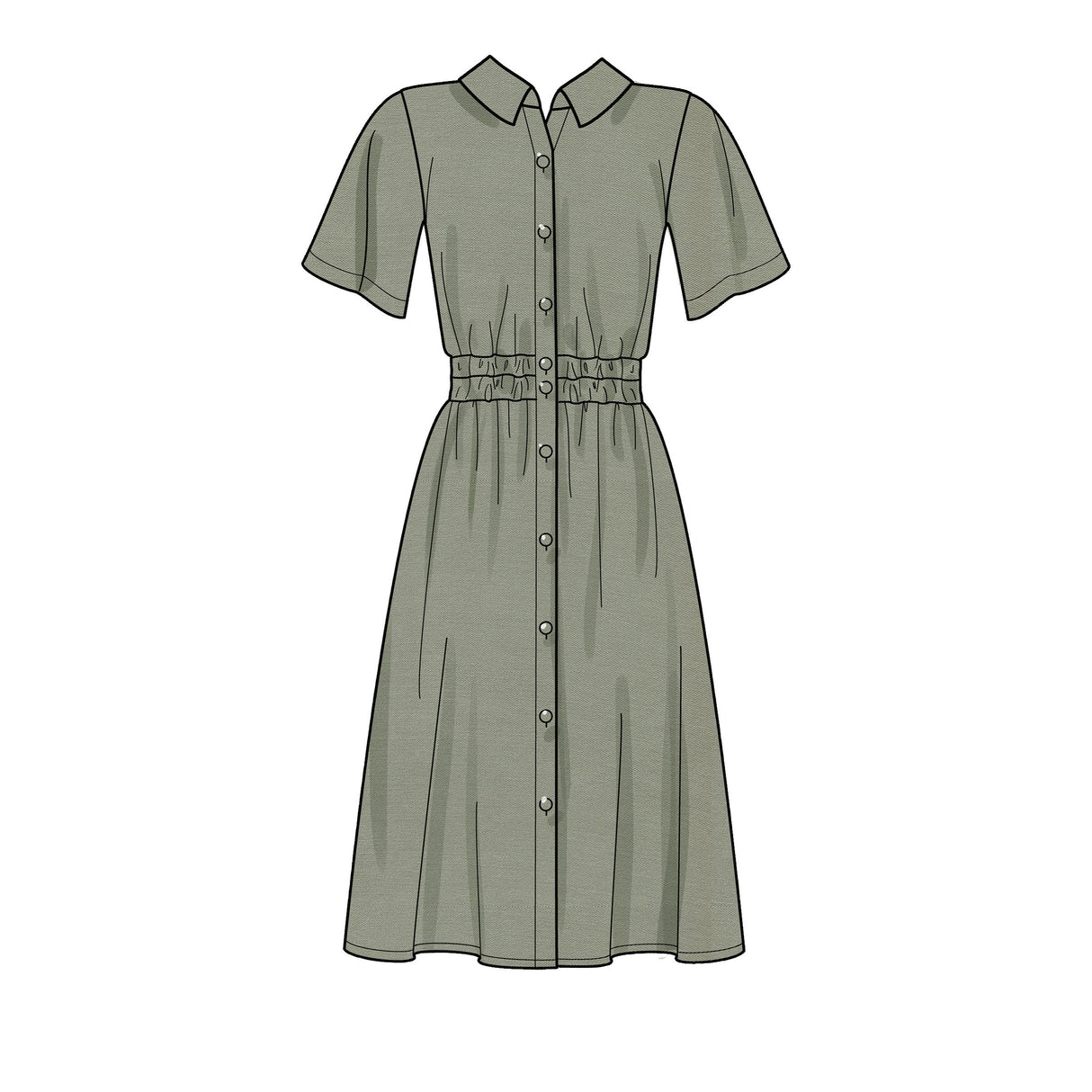Patron New Look n°6651 - Robe chemise boutonnée pour femme