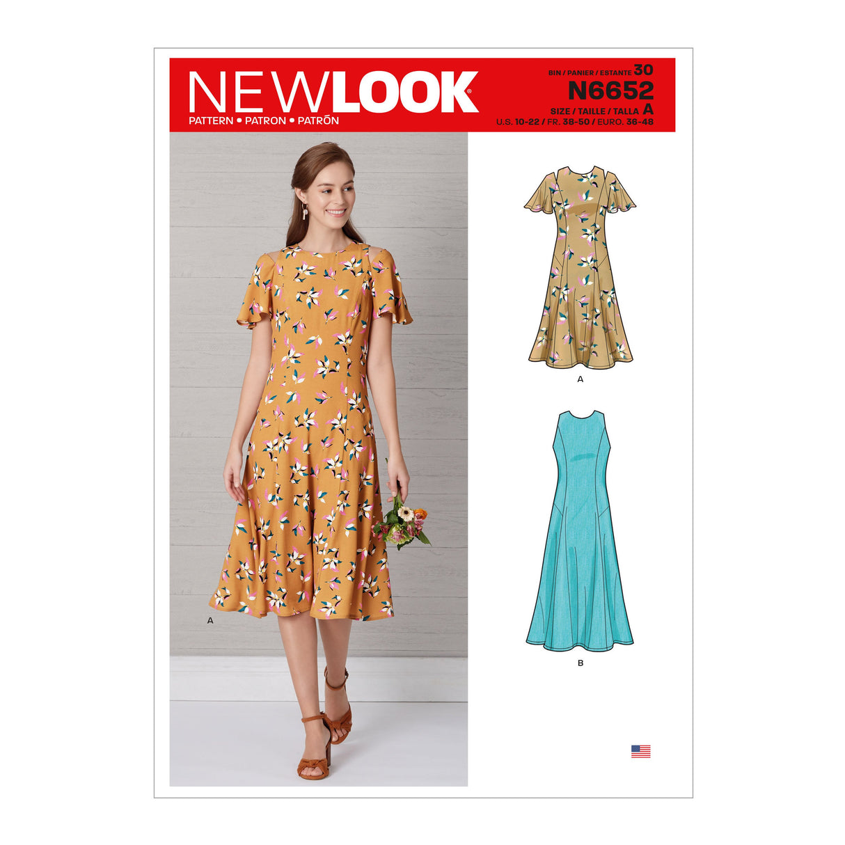 Patron New Look n°6652 - Robe ajustée et évasée