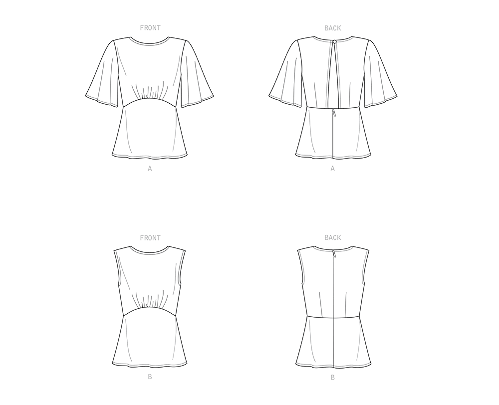 Patron New Look n°6656 - Haut femme avec ouverture dos