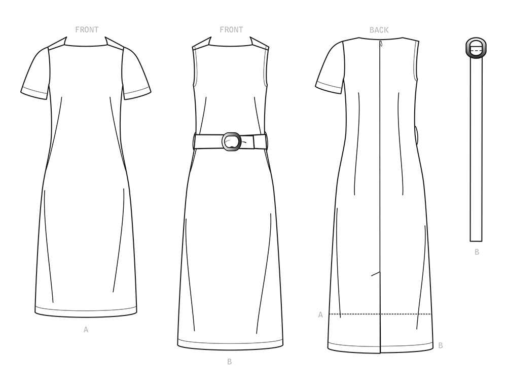 Patron New Look n°6667 - Robe droite élégante