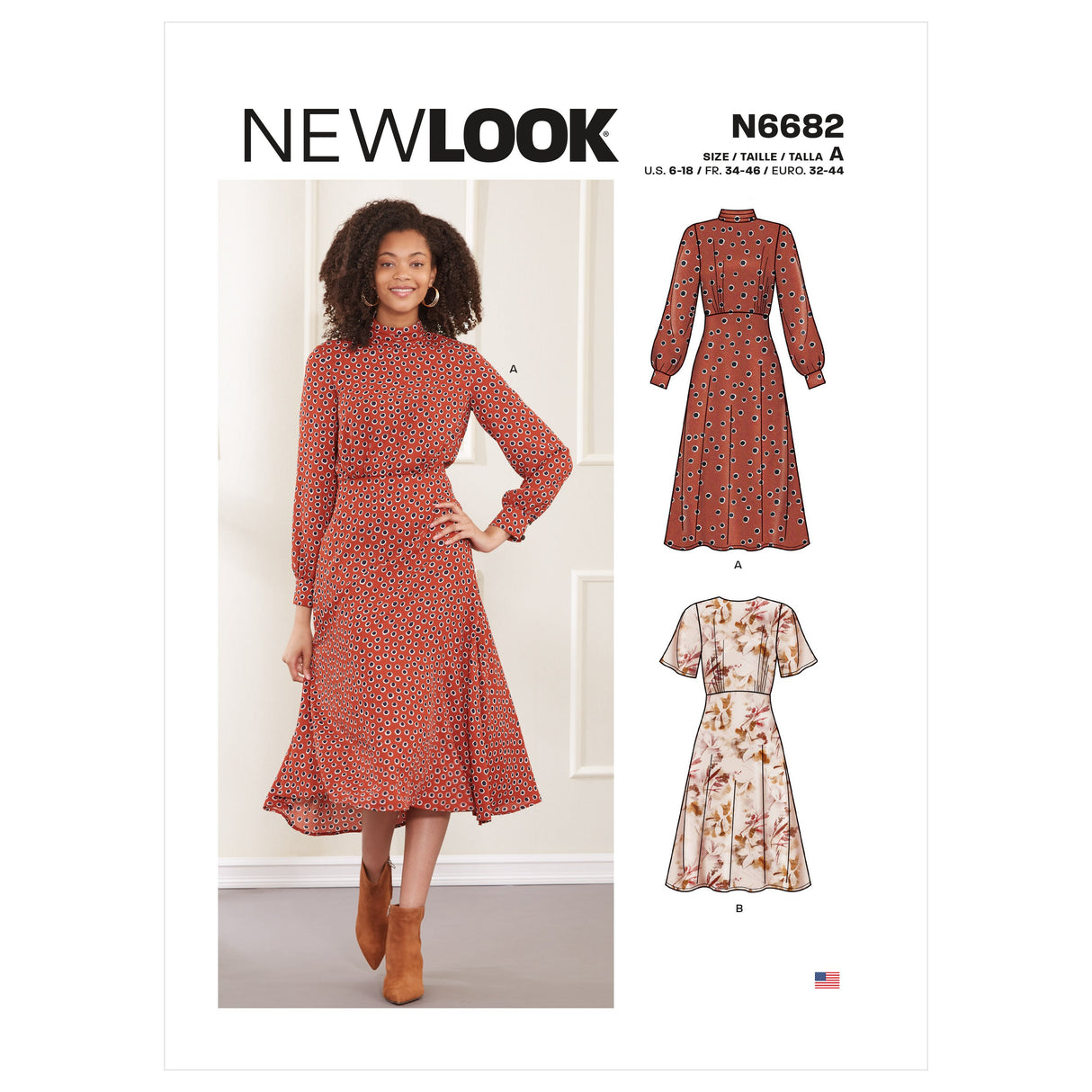 Patron New Look n°6682 - Robe fluide cintrée pour femme