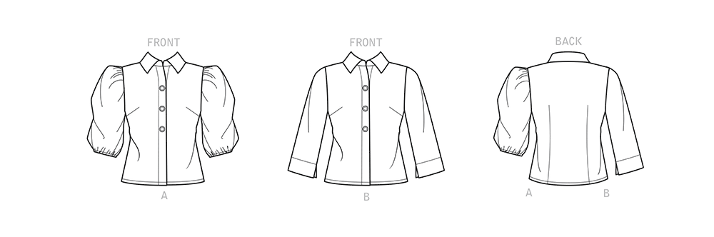 Patron New Look n°6698 - Blouse boutonnée avec variations de manches