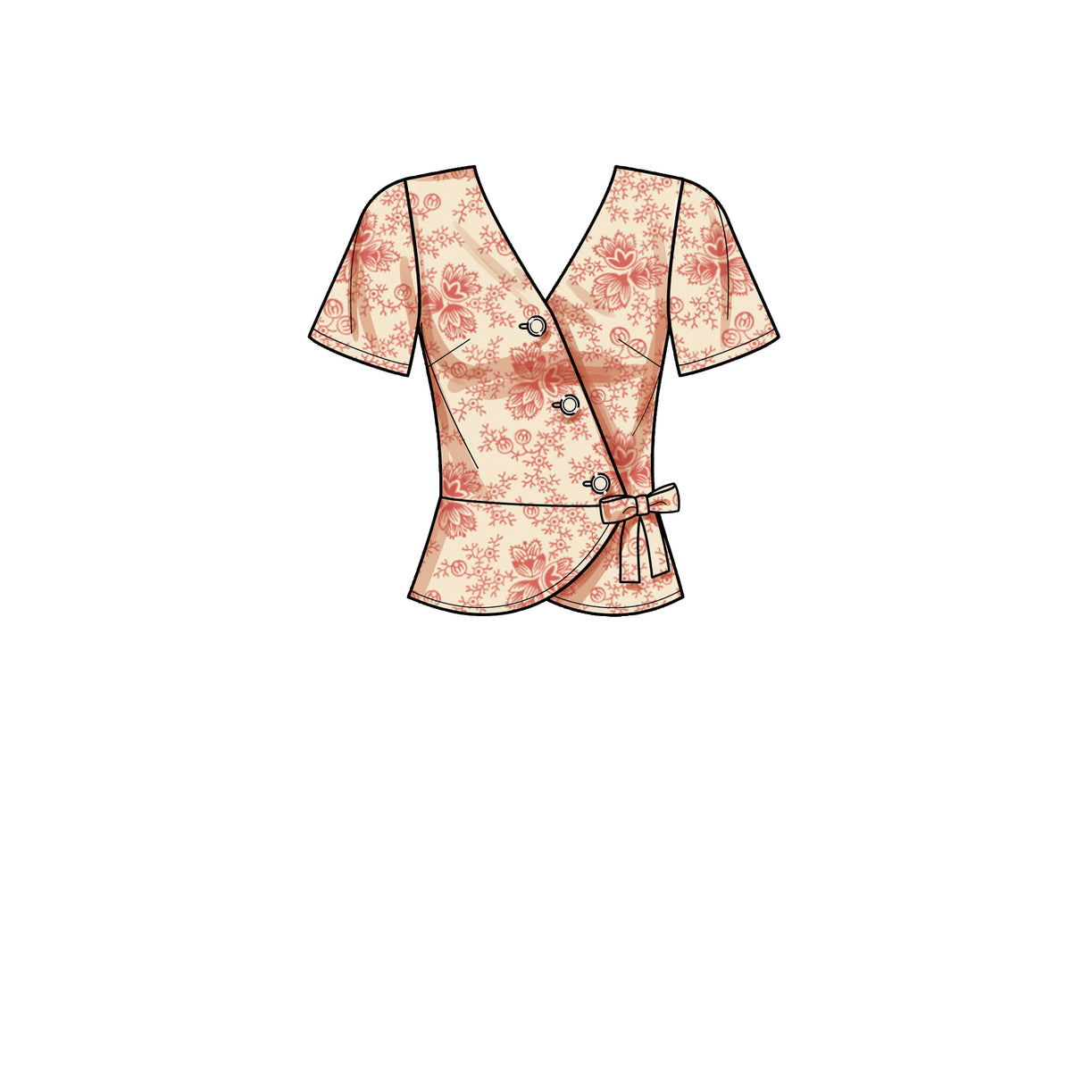Patron New Look n°6700 - Haut cache-cœur pour femme