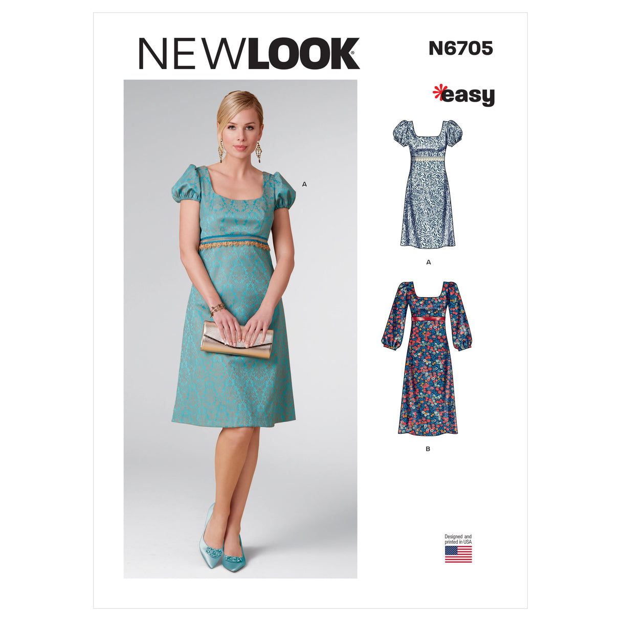 Patron New Look n°6705 - Robe taille empire