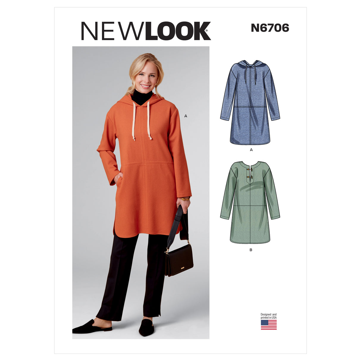 Patron New Look n°6706 - Poncho femme à capuche avec ou sans poches
