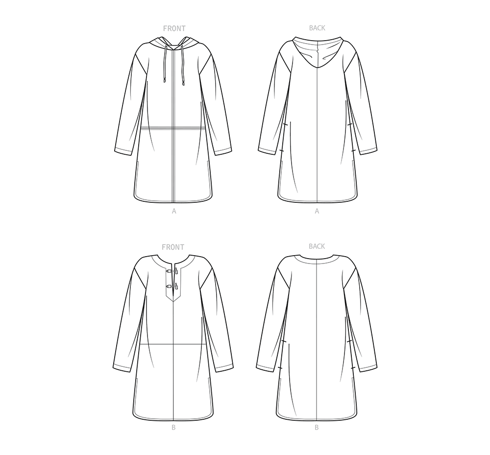 Patron New Look n°6706 - Poncho femme à capuche avec ou sans poches