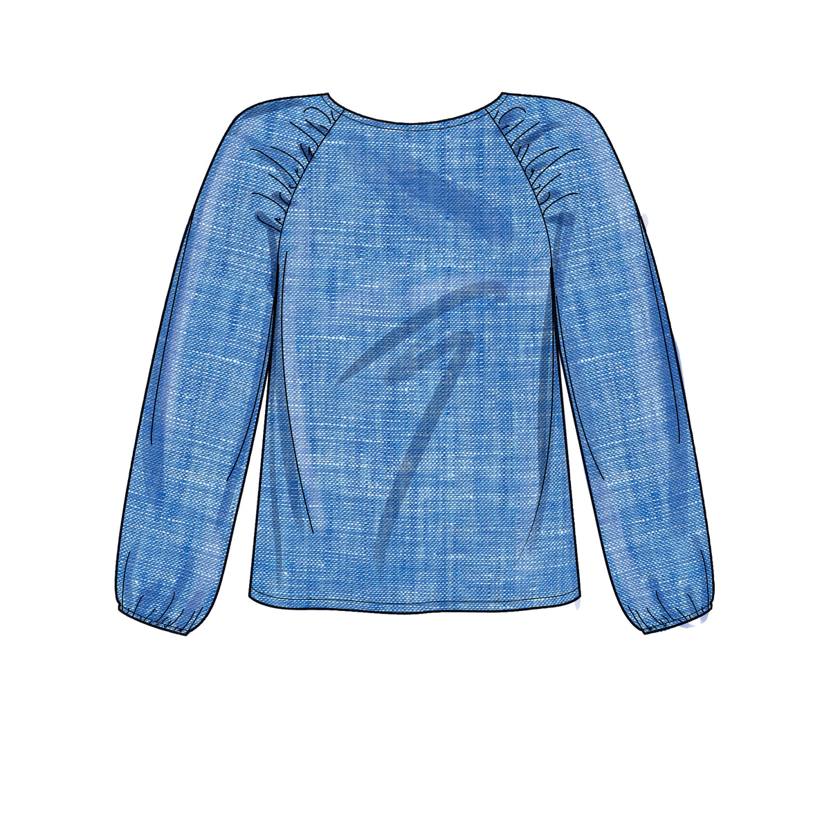 Patron New Look n°6708 - Top femme à manches raglan froncées