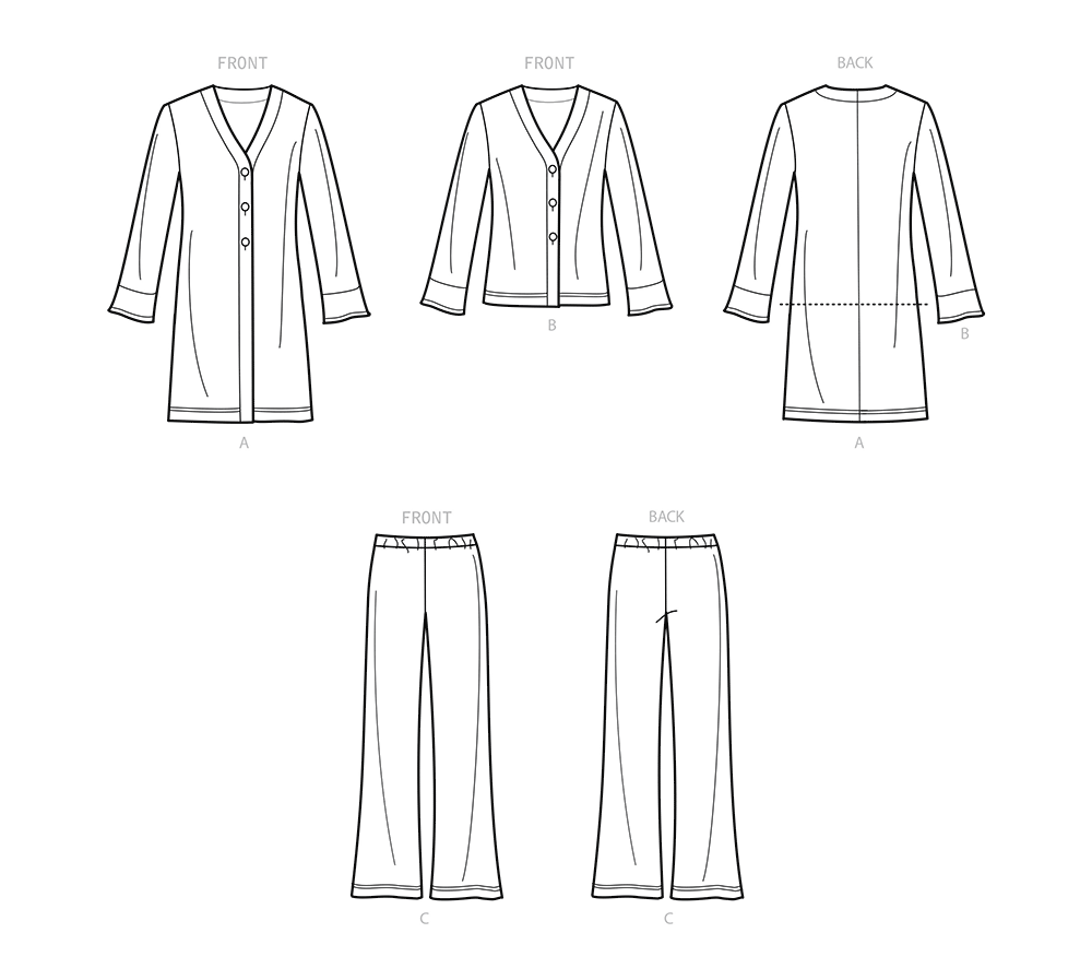 Patron New Look n°6711 - Ensemble cardigan et pantalon évasé