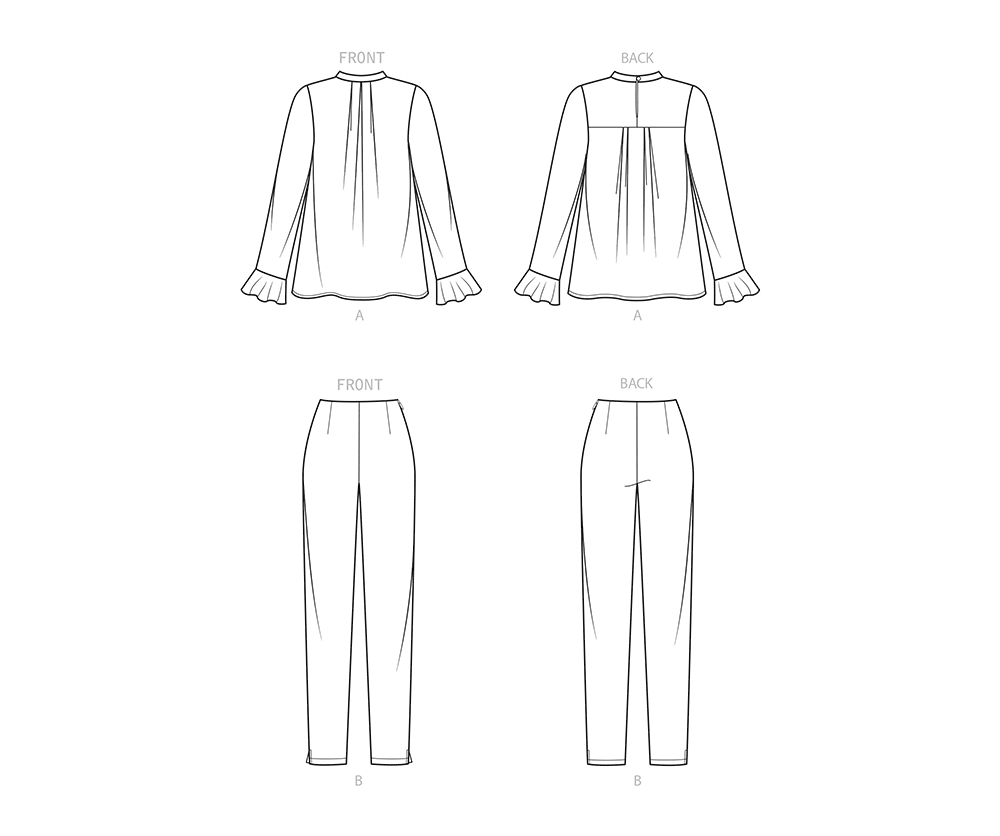 Patron New Look n°6712 - Ensemble top plissé et pantalon ajusté