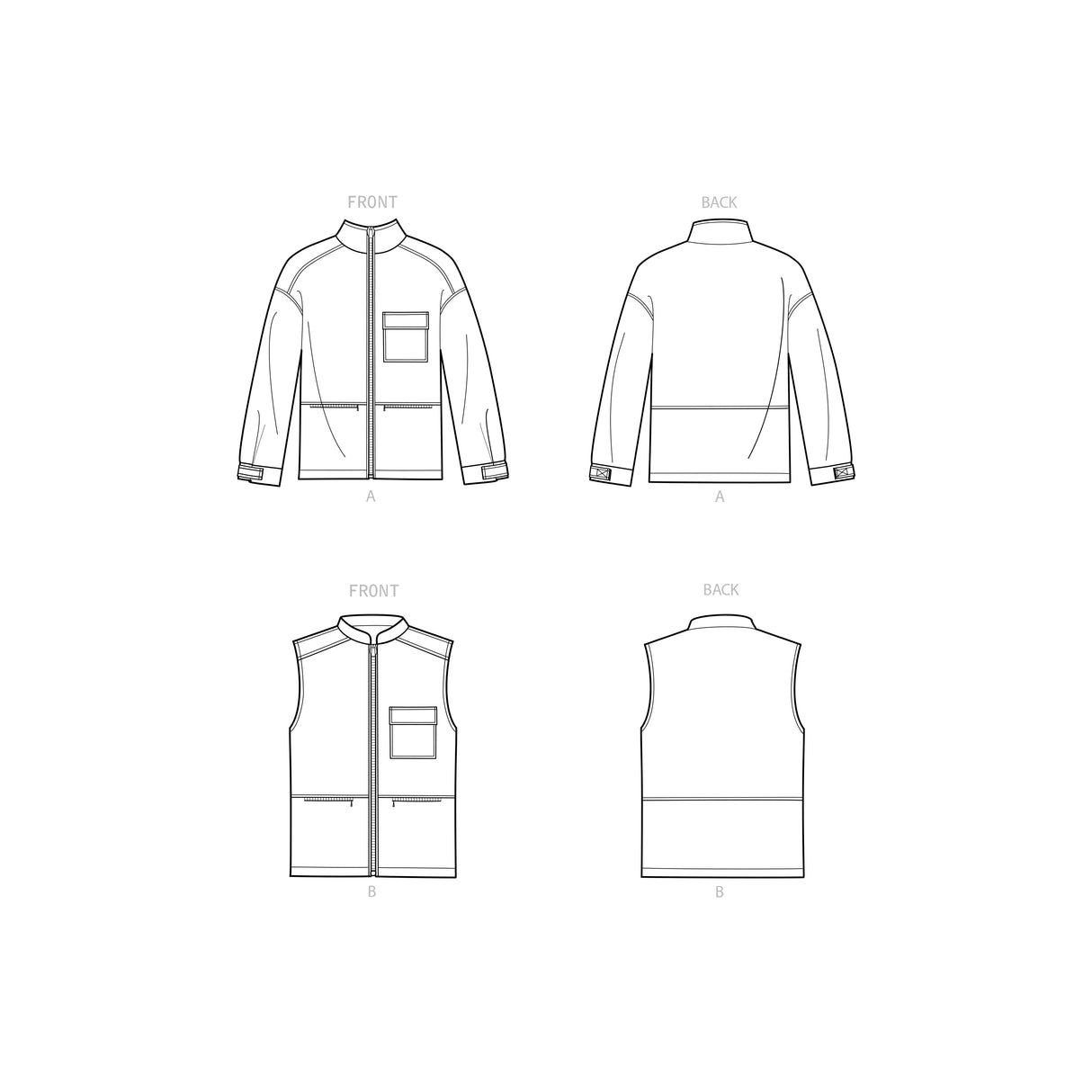 Patron New Look n°6713 - Veste zippée unisexe