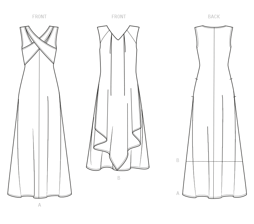 Patron New Look n°6717 - Robe longue avec variantes