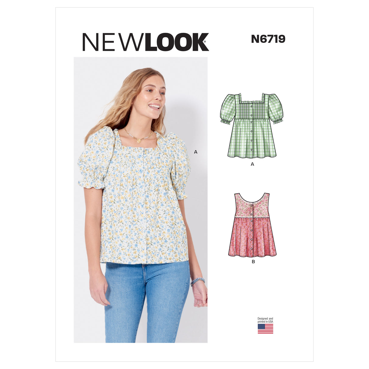 Patron New Look n°6719 - Hauts boutonnés pour femme