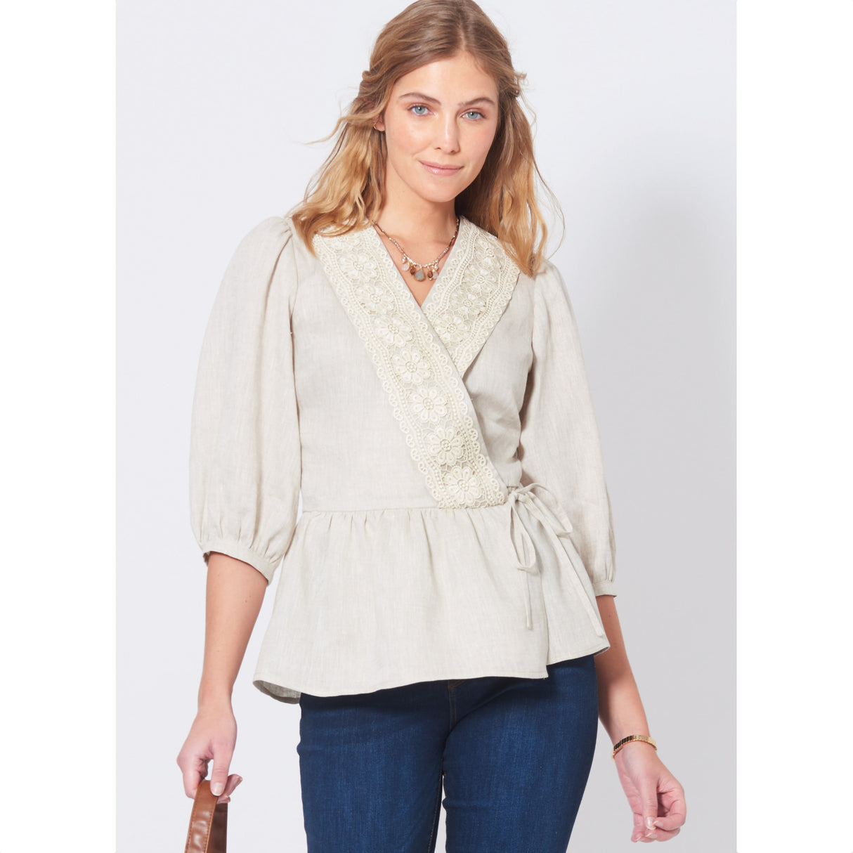 Patron New Look n°6720 - Haut cache-cœur féminin