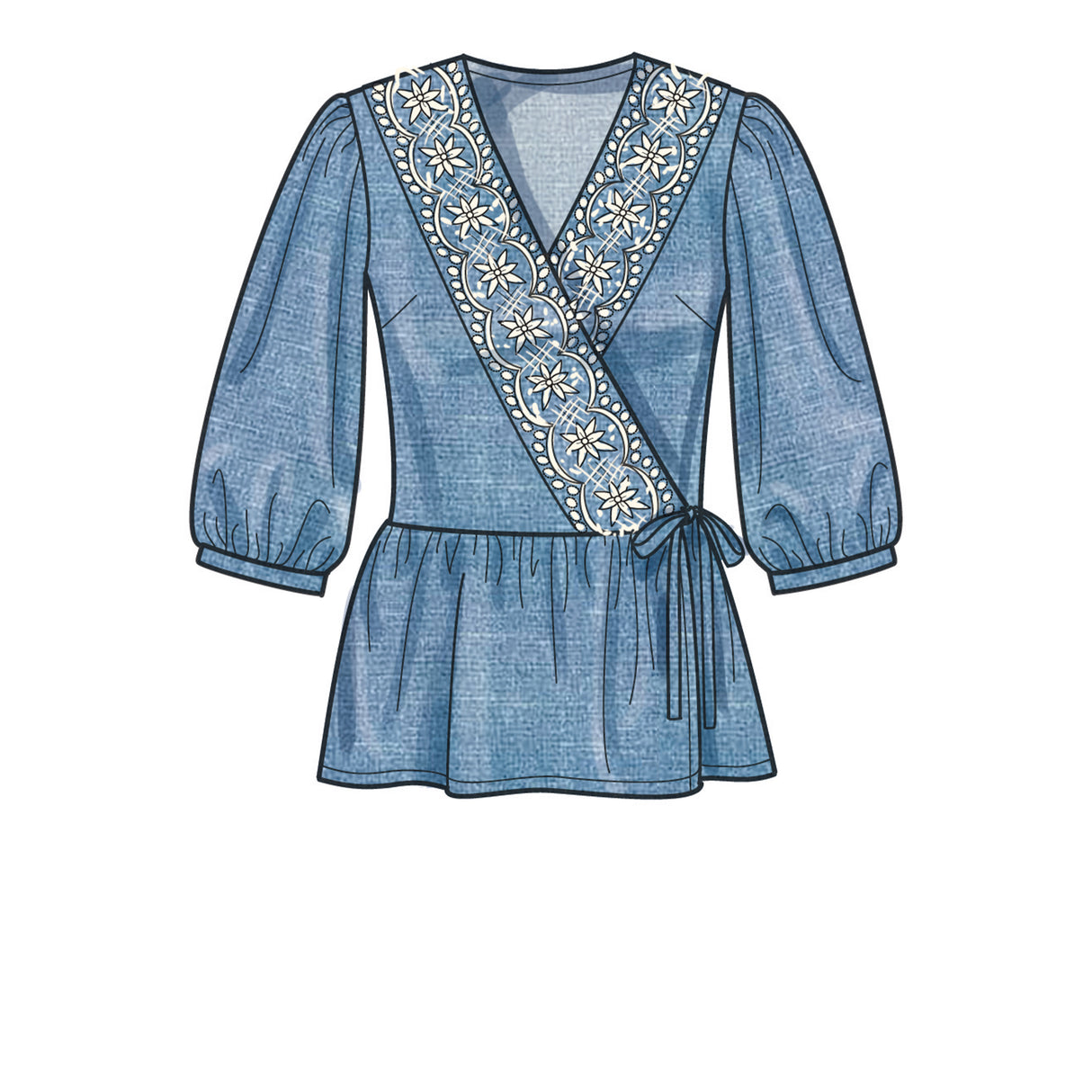 Patron New Look n°6720 - Haut cache-cœur féminin
