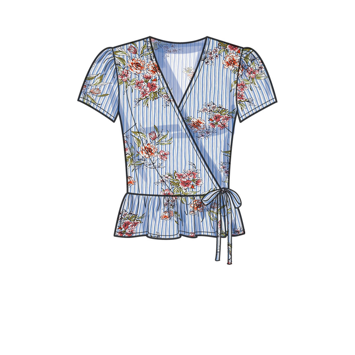 Patron New Look n°6720 - Haut cache-cœur féminin