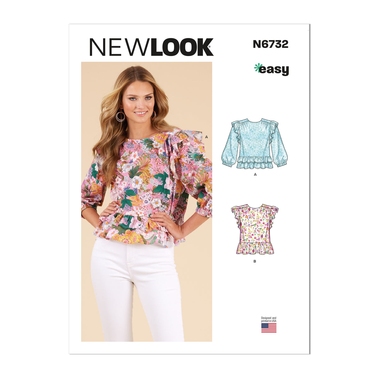Patron New Look n°6732 - Top féminin avec variantes