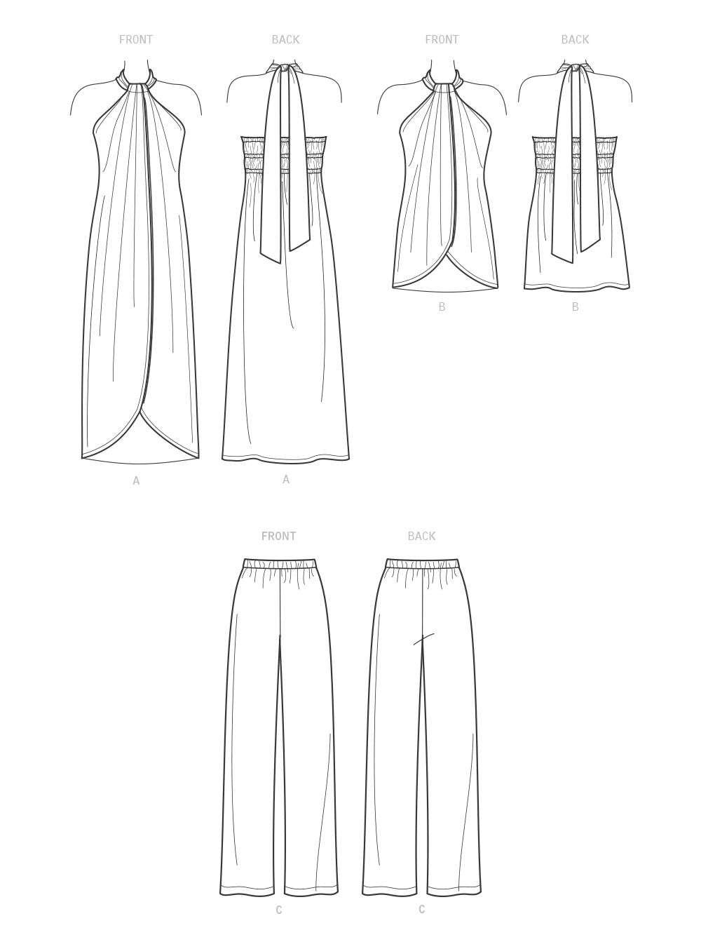 Patron New Look n°6736 - Hauts dos nu et pantalon décontracté