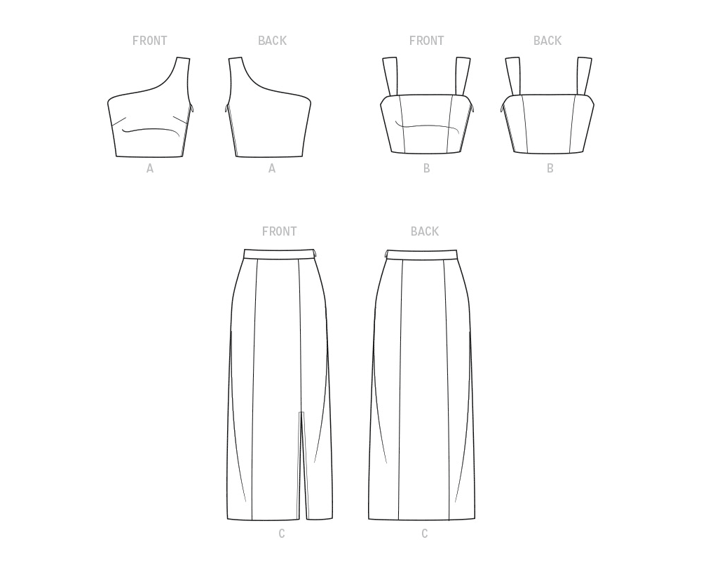 Patron New Look n°6741 – Ensemble top et jupe