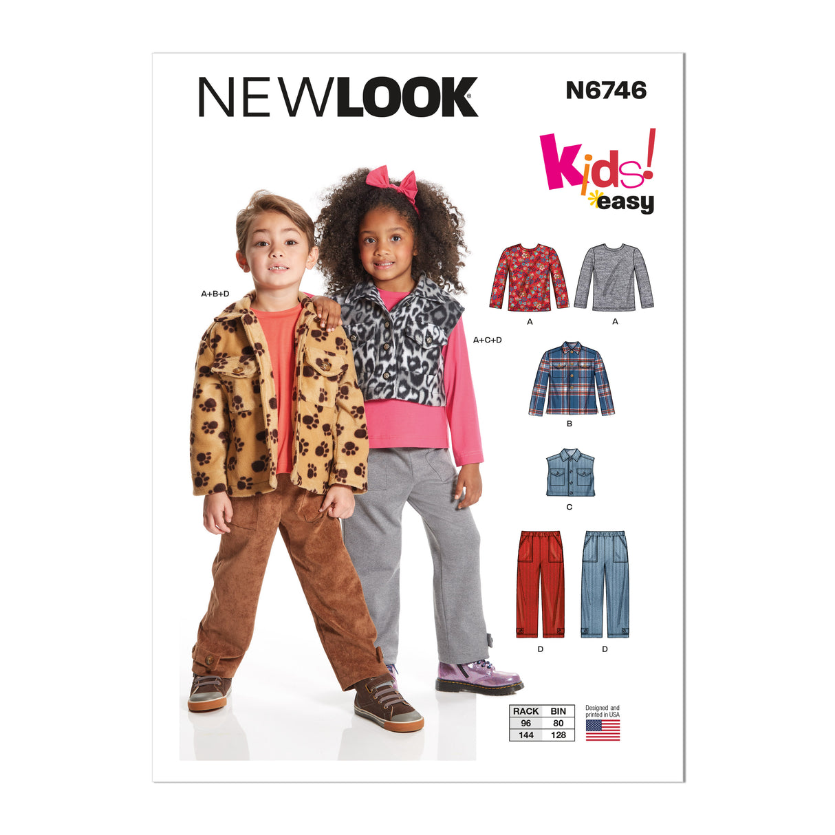 Patron New Look n°6746 – Ensemble veste et pantalon pour enfants