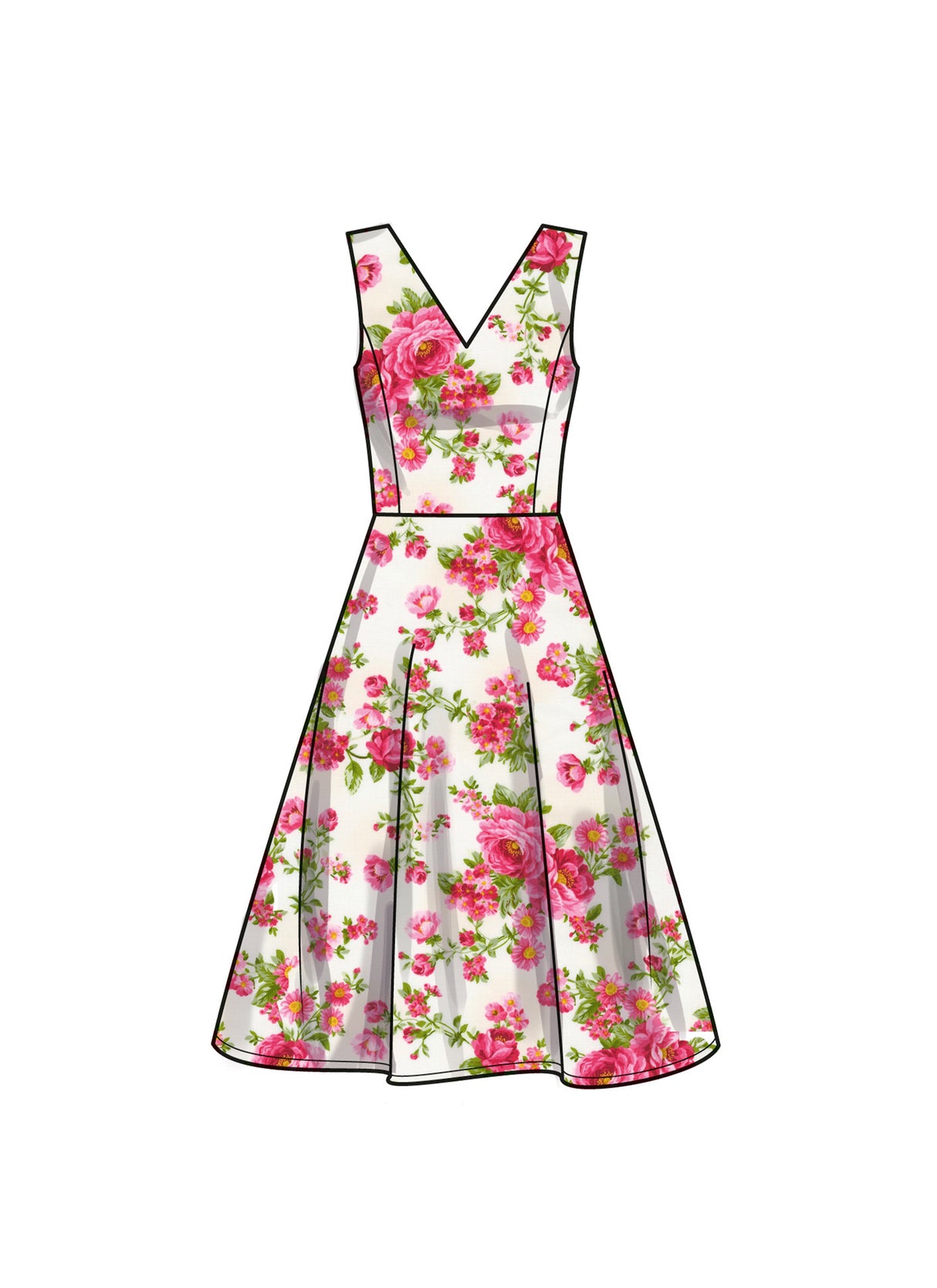 Patron New Look n°6748 – Robe à encolure en V