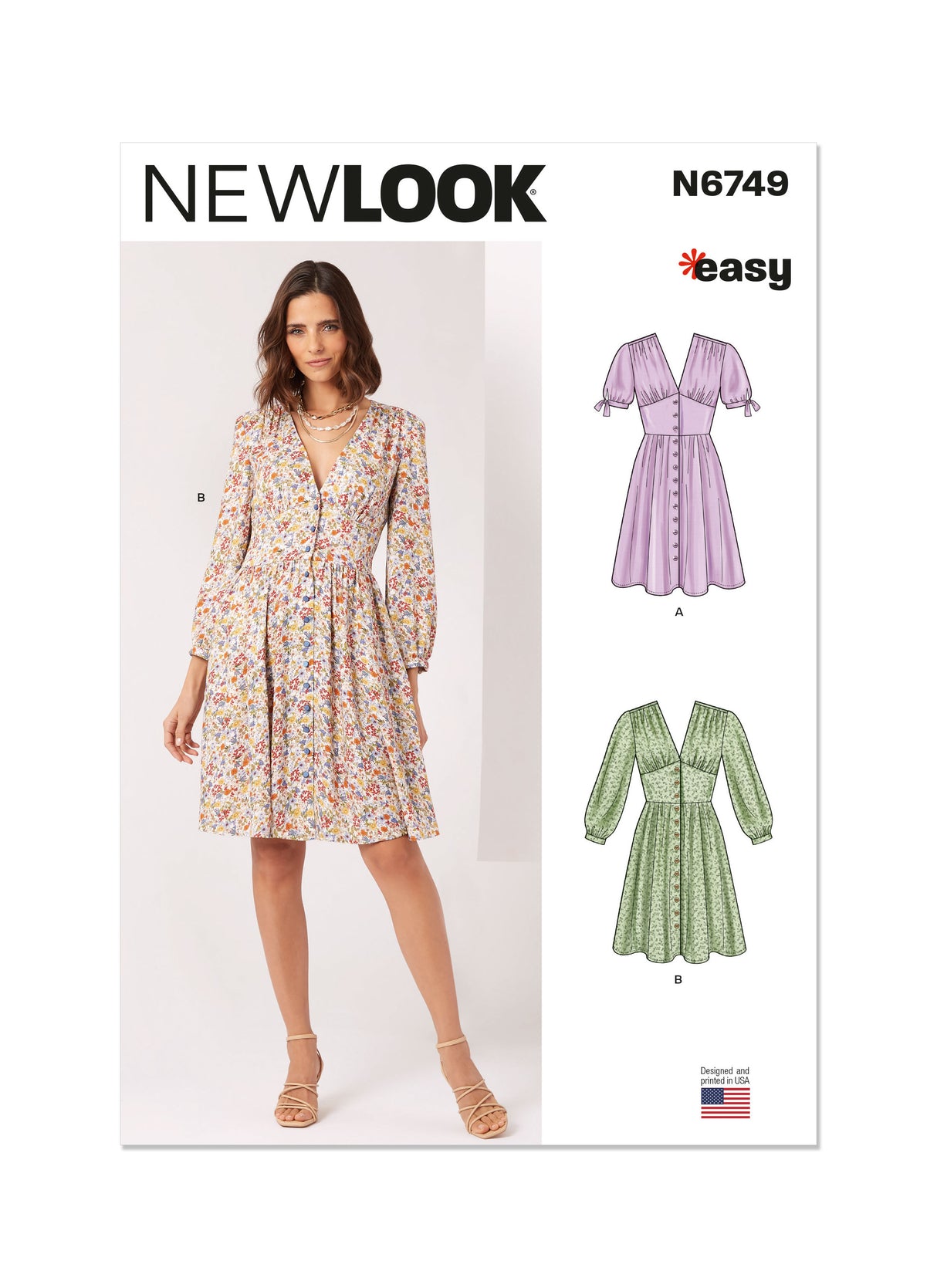 Patron New Look n°6749 – Robe boutonnée pour femme