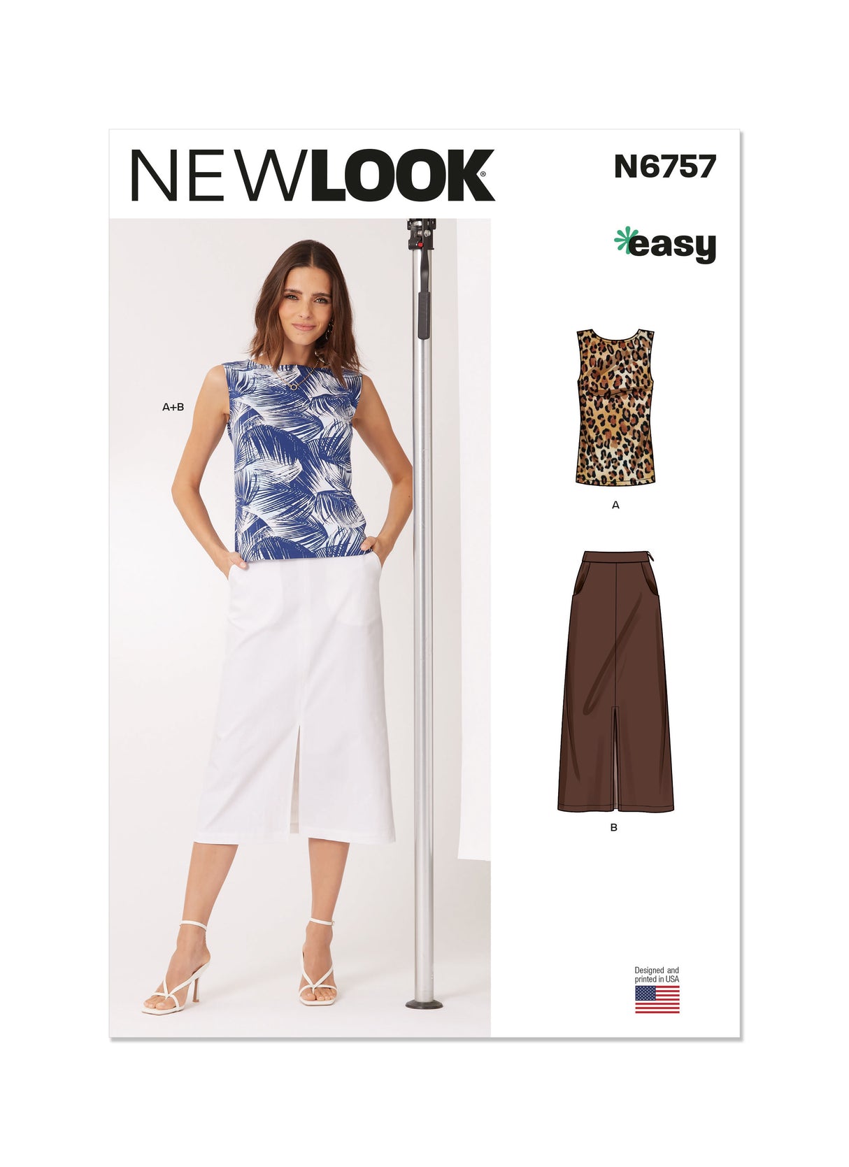 Patron New Look n°6757 – Haut sans manches et jupe mi-longue