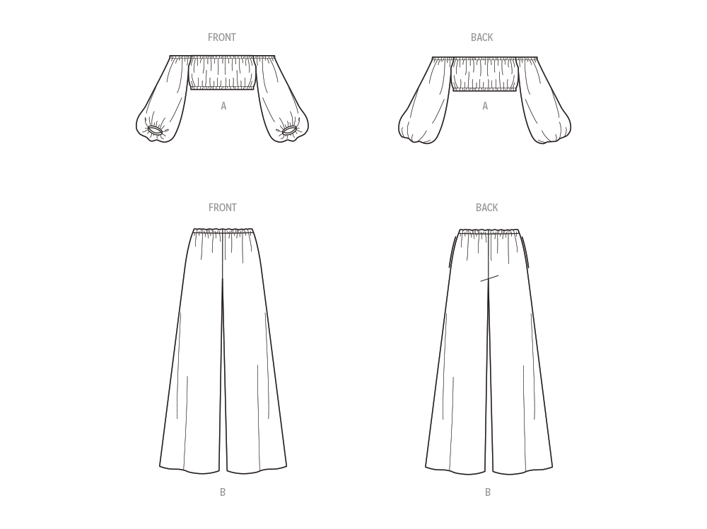 Patron New Look n°6758 – Ensemble haut et pantalon pour femme