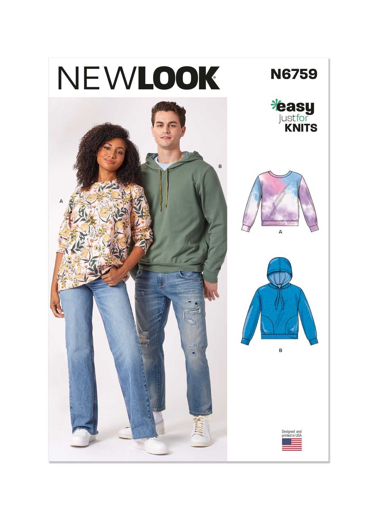 Patron New Look n°6759 – Sweat-shirt mixte