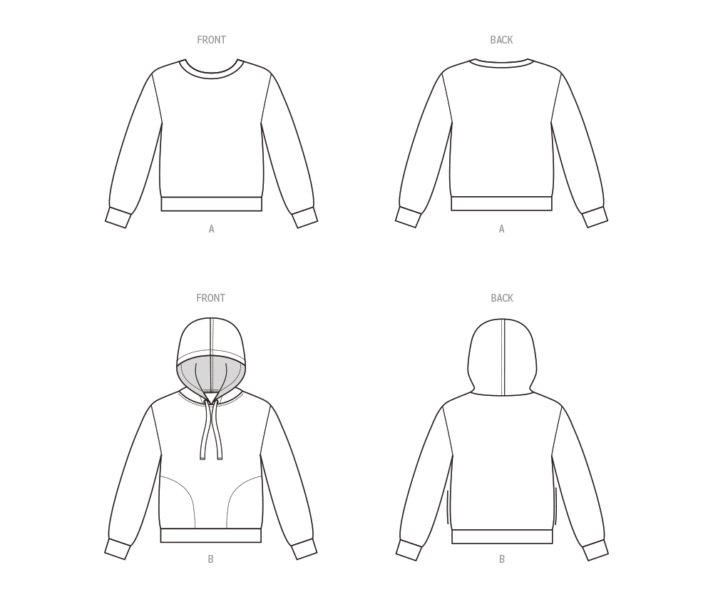 Patron New Look n°6759 – Sweat-shirt mixte