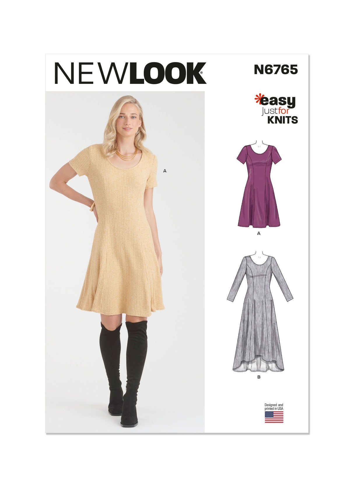 Patron New Look n°6765 – Robe en tricot