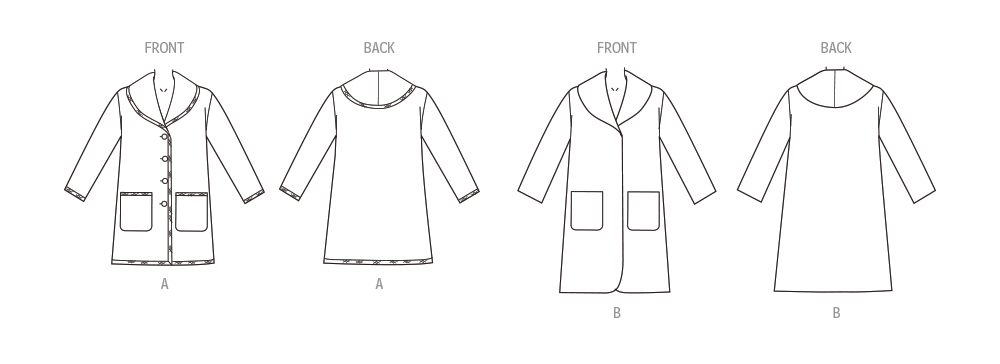 Patron New Look n°6767 – Manteau ample avec col châle