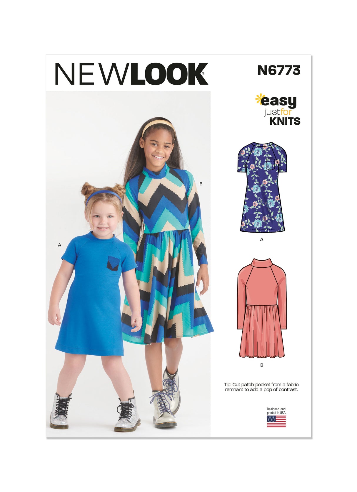 Patron New Look n°6773 - Robe en tricot pour enfants