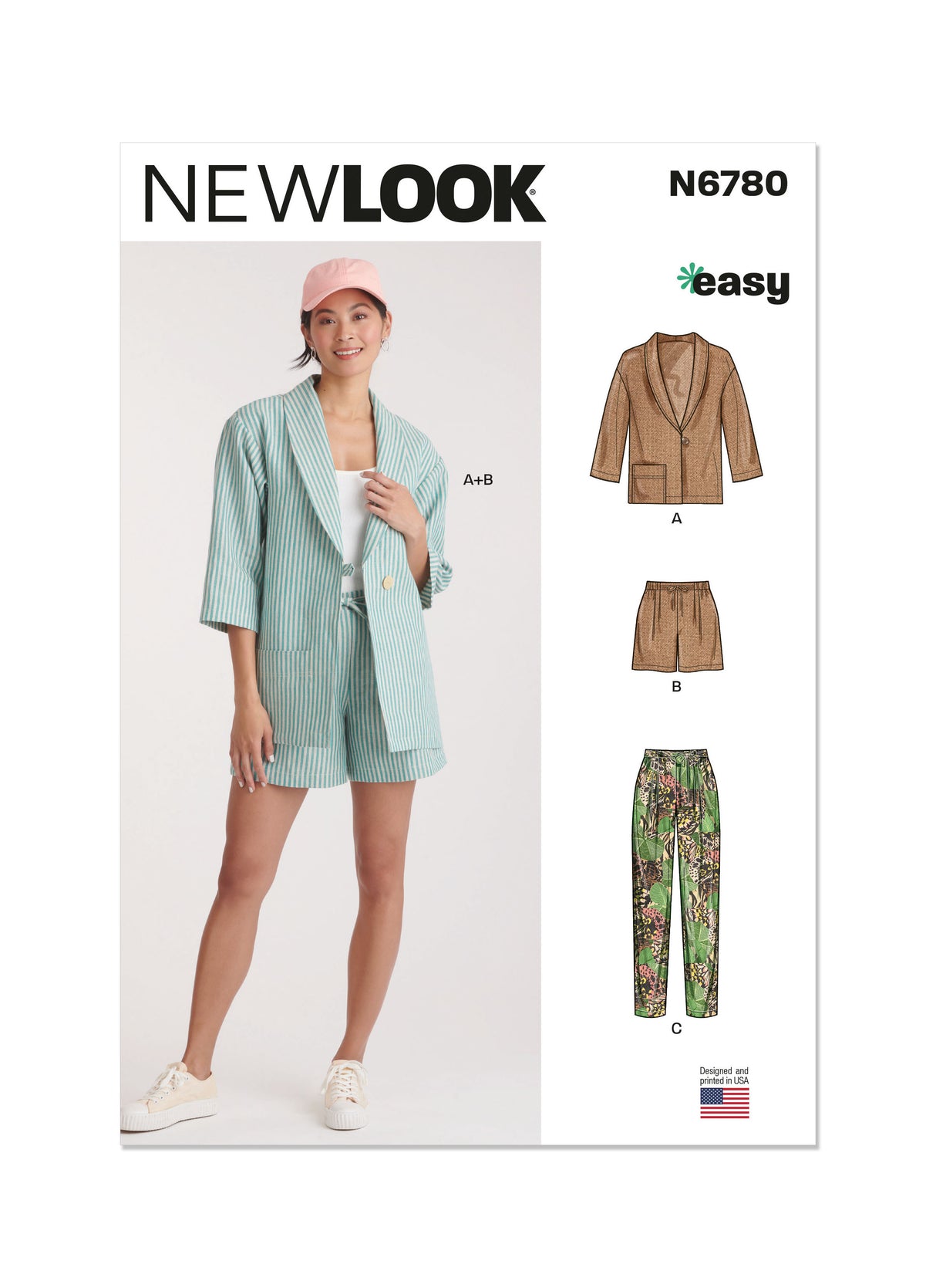 Patron New Look n°6780 – Veste, short et pantalon