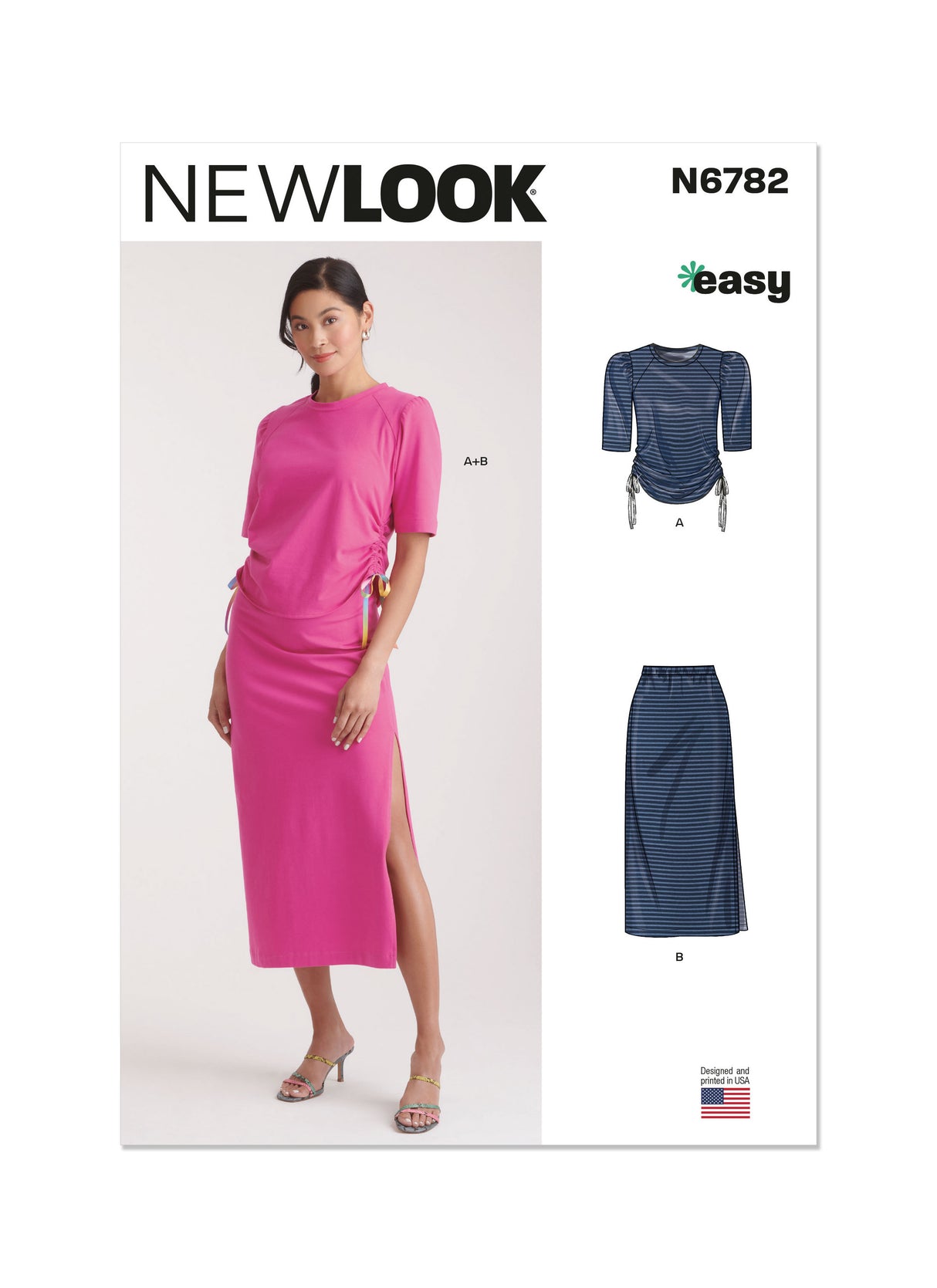 Patron New Look n°6782 – Haut et jupe en tricot
