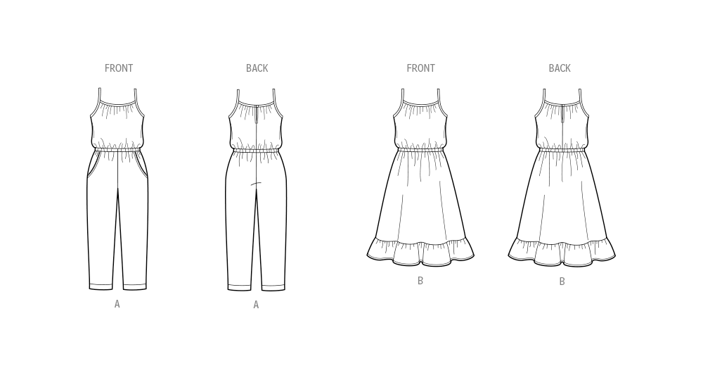 Patron New Look n°6783 – Combinaison et robe d'été pour enfants