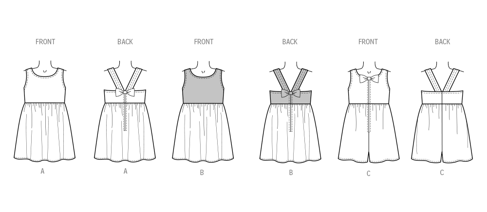 Patron New Look n°6784 – Robes et barboteuse pour enfants
