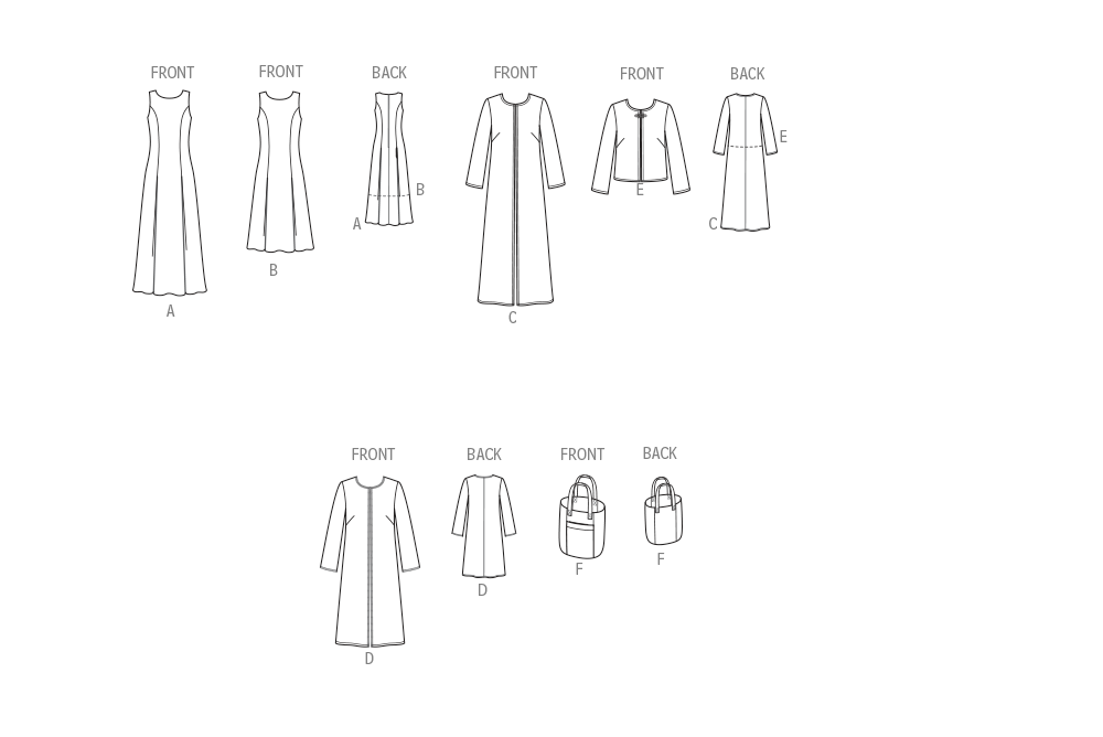 Patron New Look n°6785 - Robe trapèze sans manches et manteau élégant