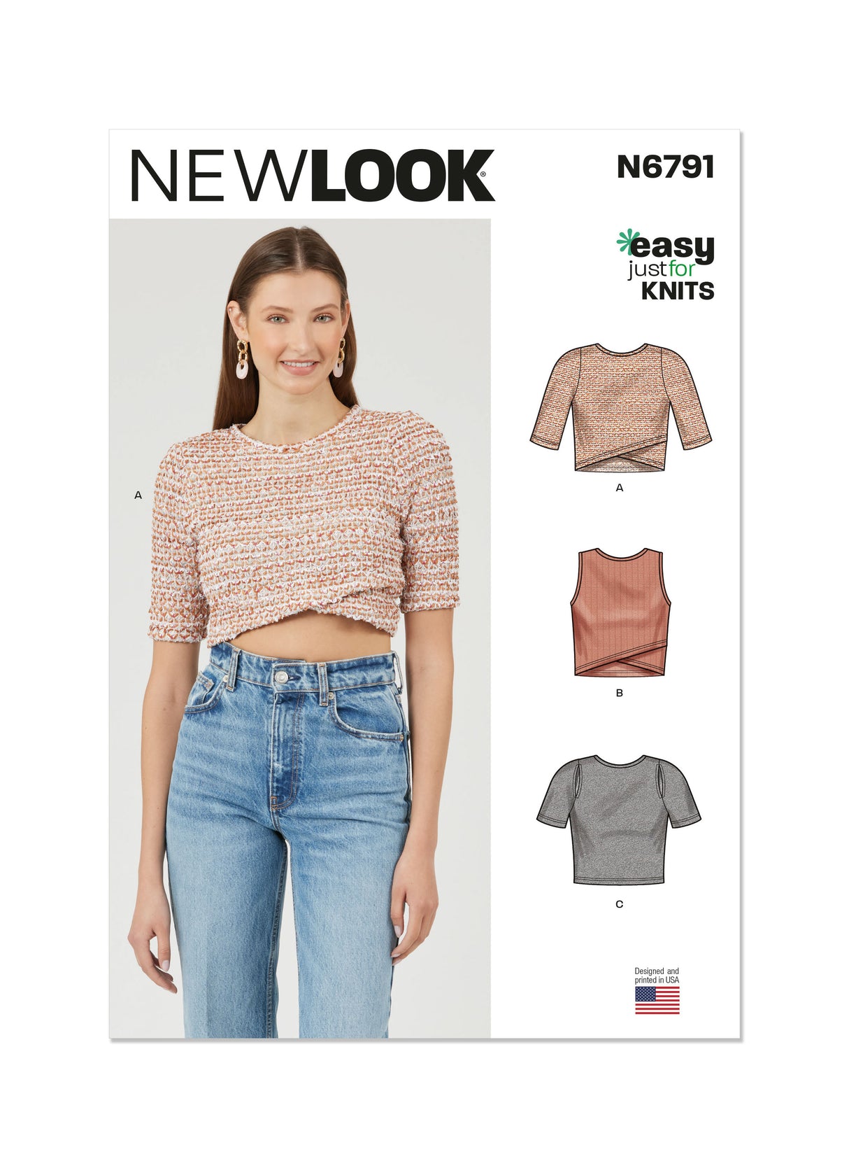 Patron New Look n°6791 - Hauts en tricot avec variations de style