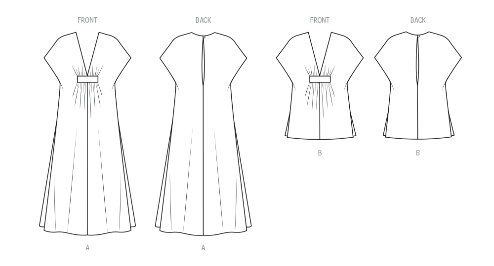 Patron New Look n°6795 – Caftan en deux longueurs