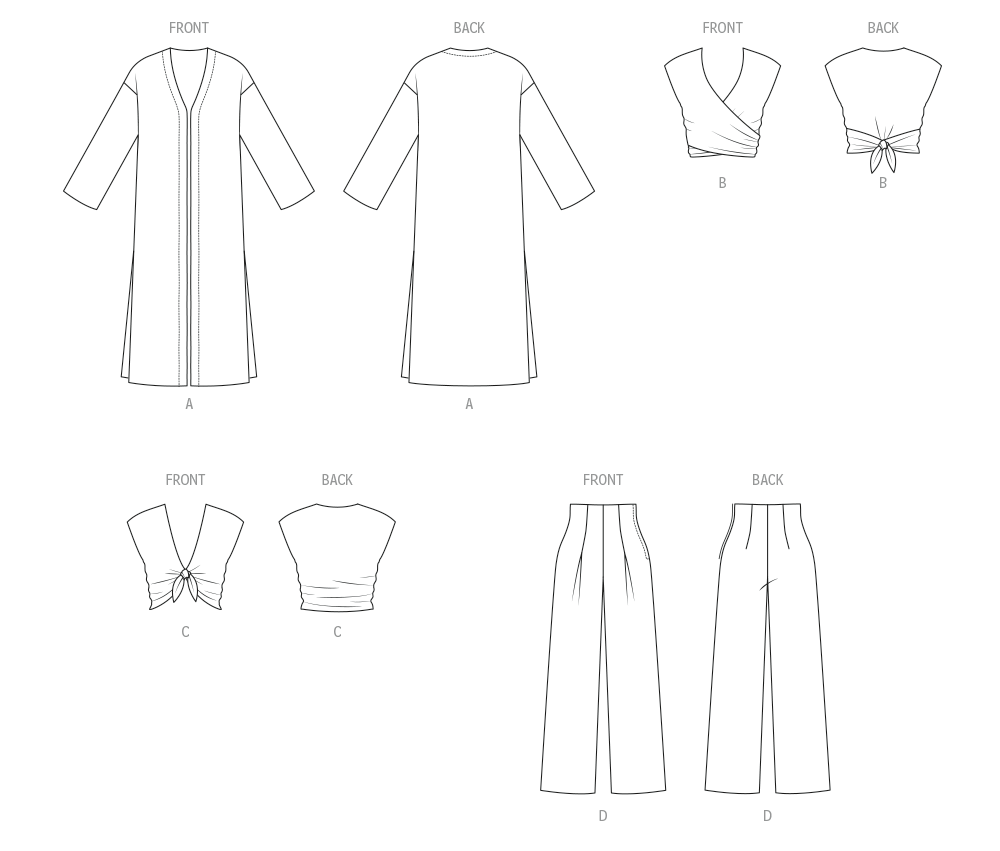 Patron New Look n°6796 – Manteau, hauts & pantalon
