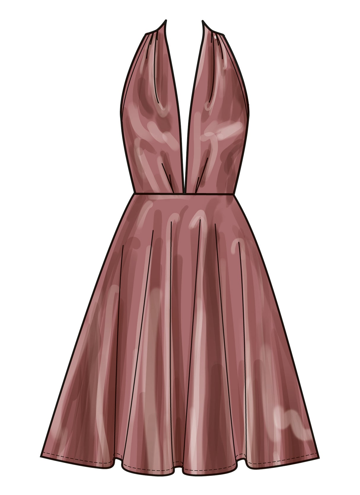 Patron New Look n°6797 – Robe trapèze à plis & poches