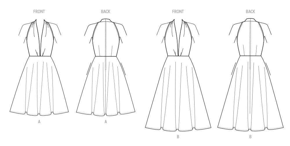 Patron New Look n°6797 – Robe trapèze à plis & poches