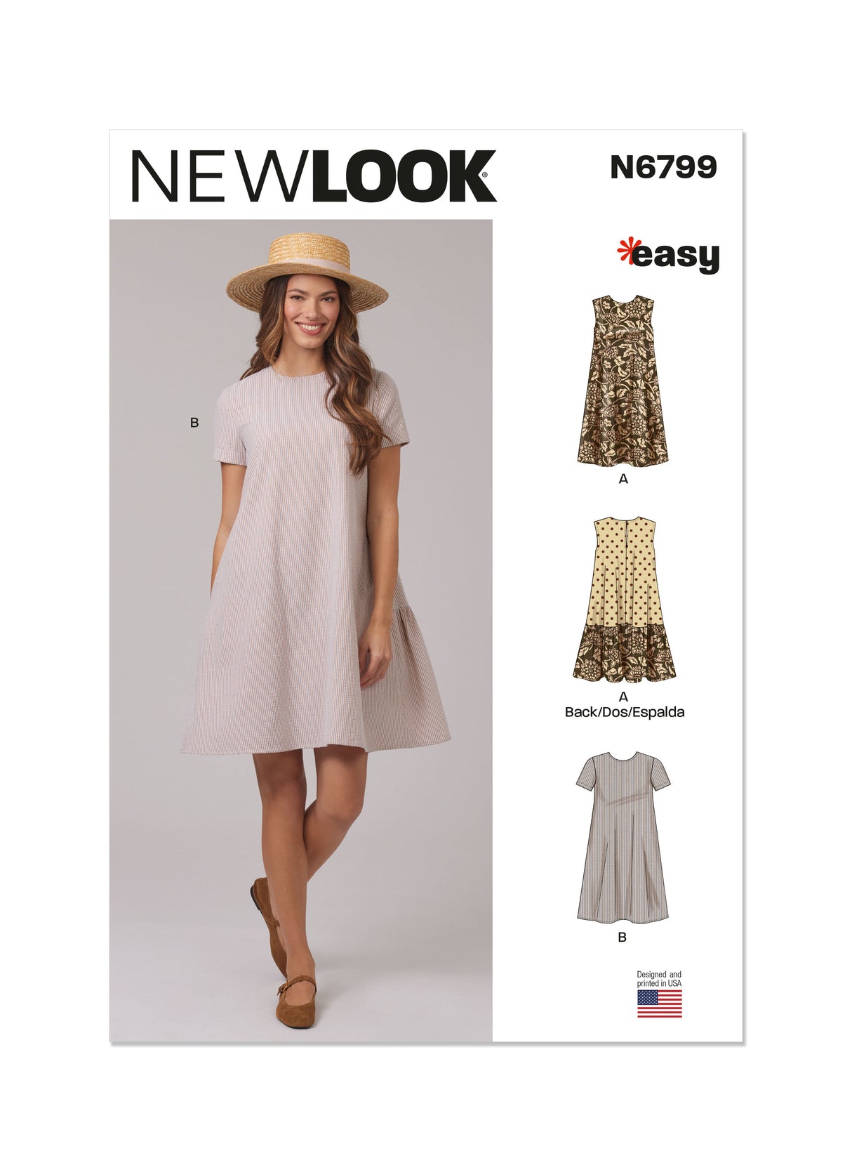 Patron New Look n°6799 – Robe pullover fluide