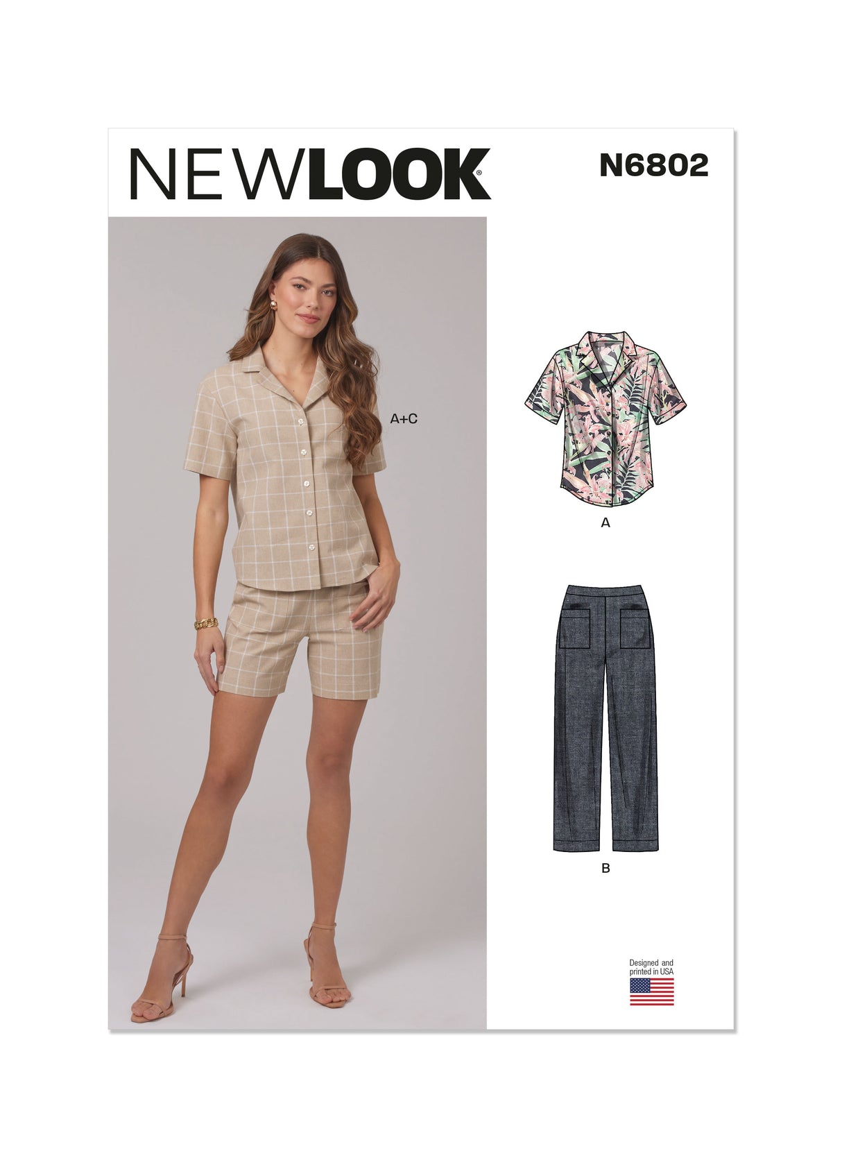Patron New Look n°6802 – Chemise décontractée, pantalon et short