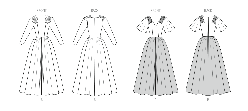 Patron New Look n°6807 – Robes de soirée longues