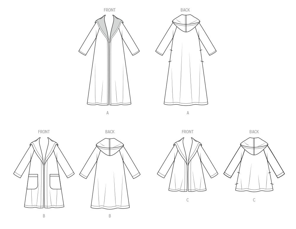 Patron New Look n°6811 – Manteau à capuche deux longueurs