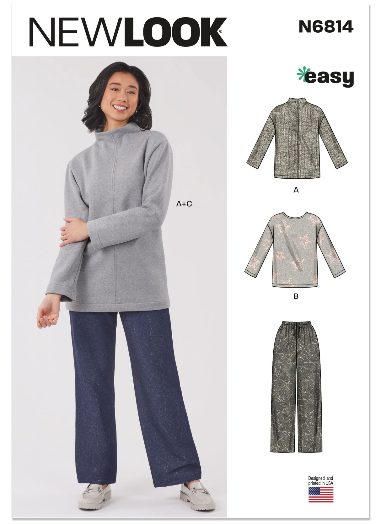 Patron New Look n°6814 – Tops boxy & pantalons pull-on