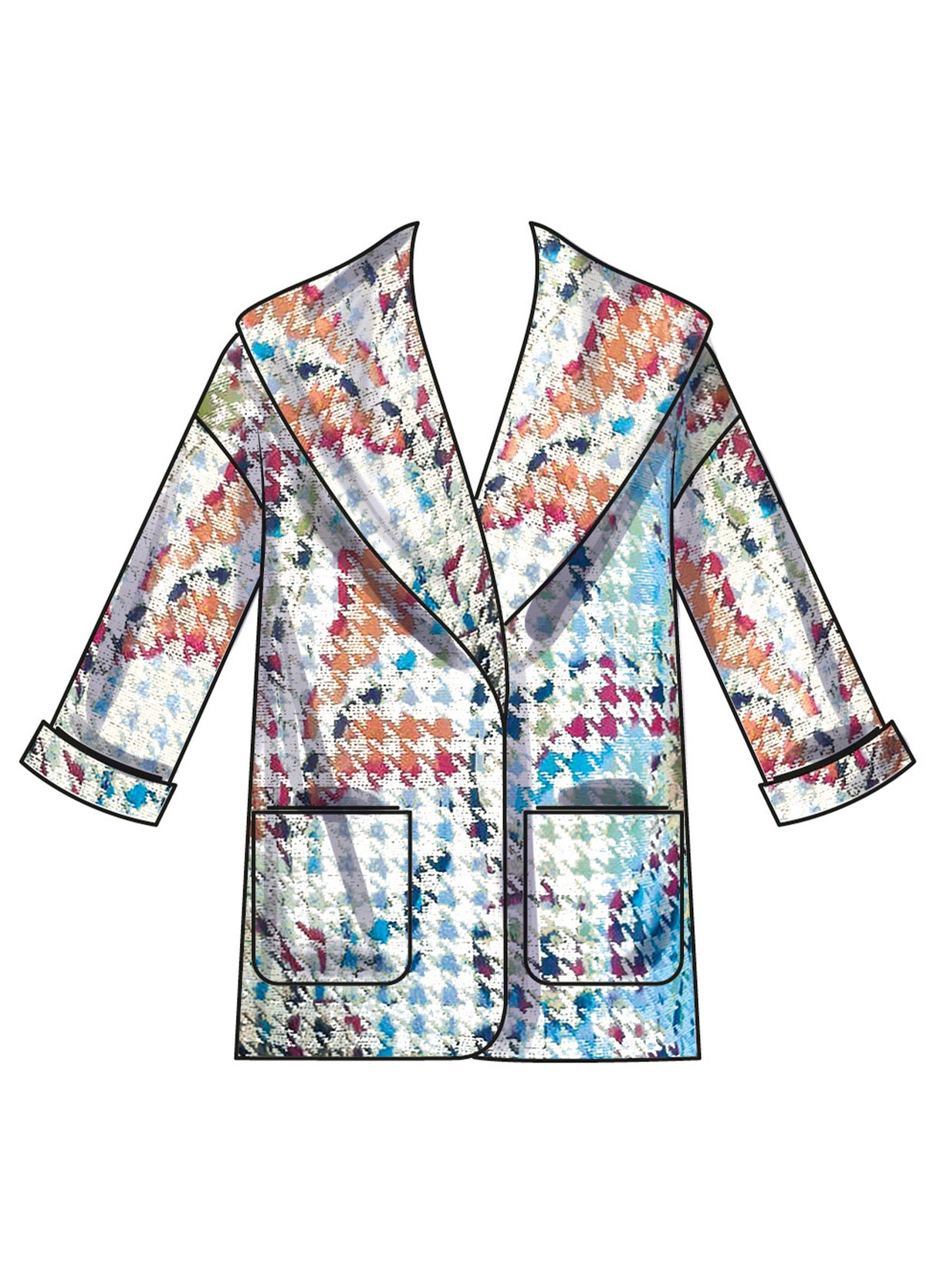 Patron New Look n°6819 – Manteaux doublés fille à capuche ou col châle