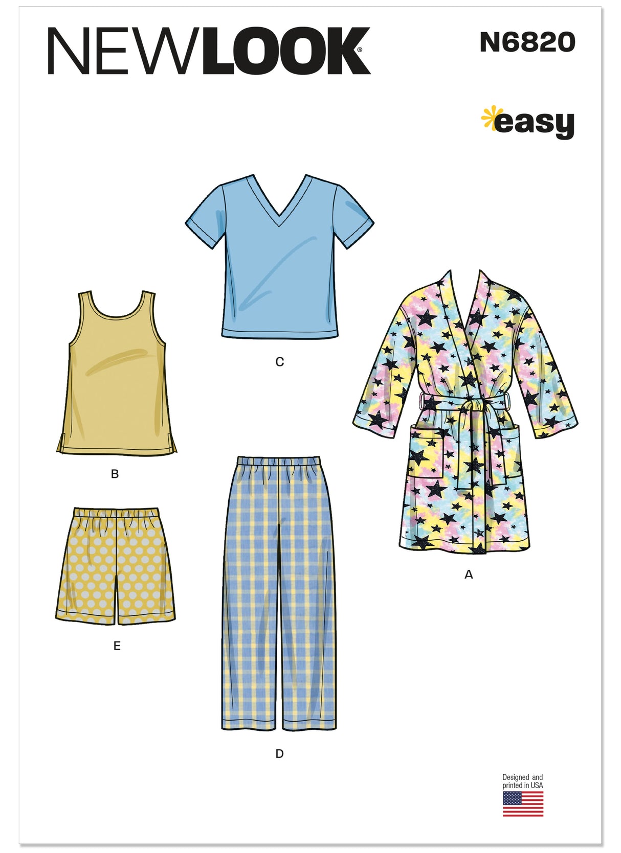 Patron New Look n°6820 – Kit loungewear enfants 5 pièces