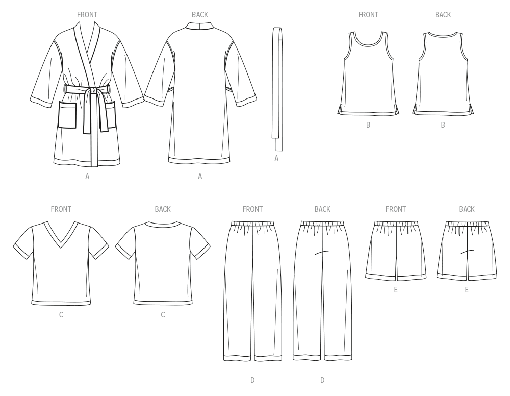 Patron New Look n°6820 – Kit loungewear enfants 5 pièces